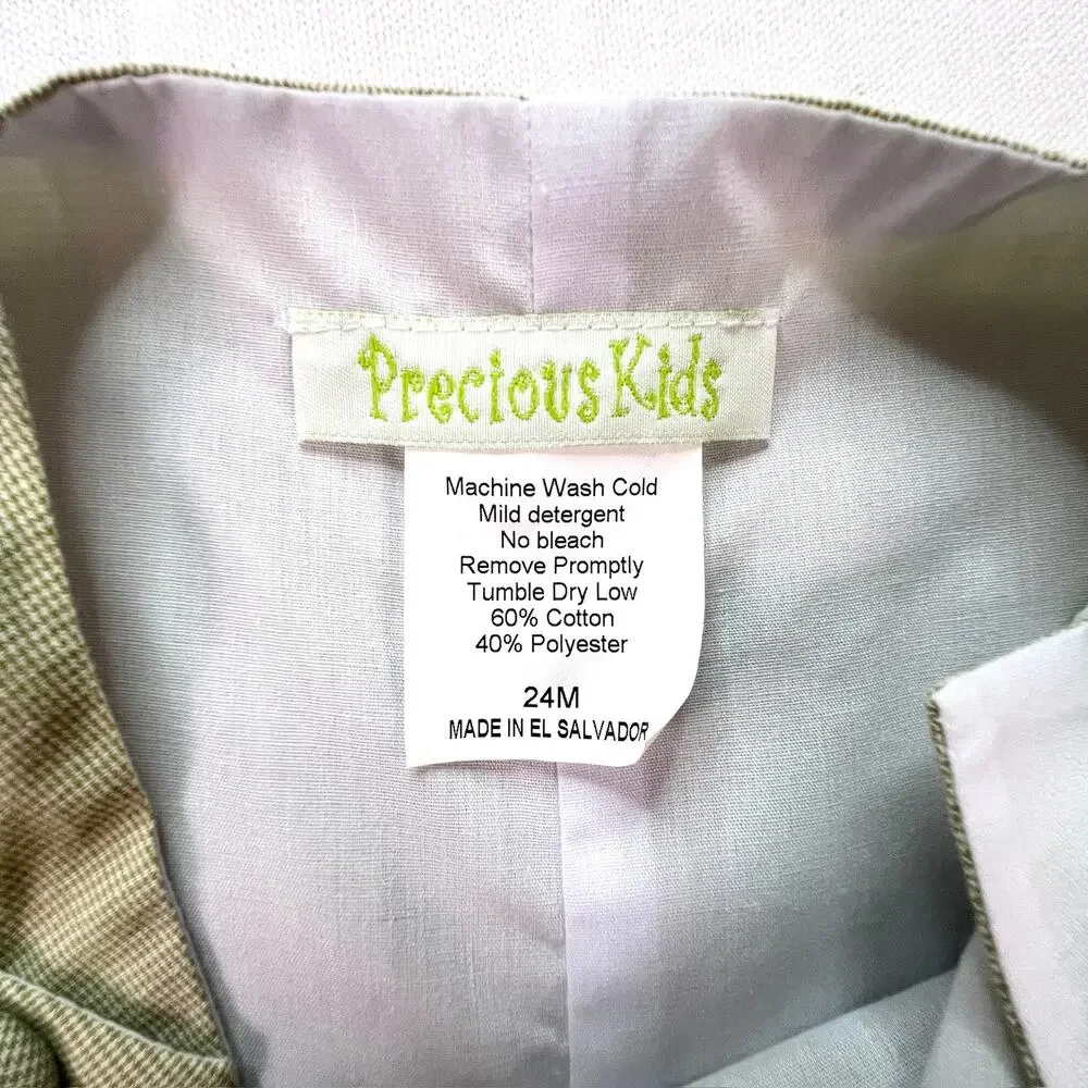 Precious Kids Pumpkin Embroidered Longall 24M Houndstooth Fall Thanksgiving NWT